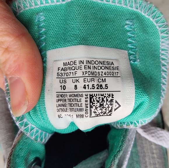 Size 10 Women's Unique Design Converse Sneaker Shoe All Star Striped Pol… - Picture 3 of 12